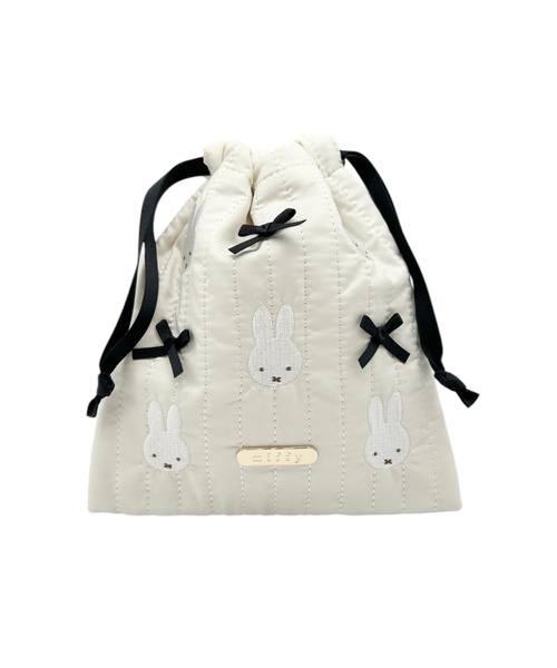 Miffy( ミッフィー)の「miffy/ミッフィー my favorite ribbon 巾着(ポーチ・レディース・ピンク/ベージュ/アイボリー・ONE SIZE)」の5枚目の写真