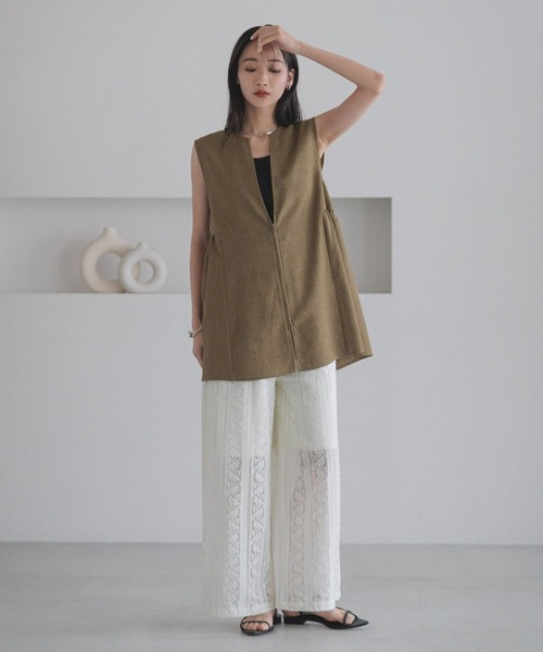 LOWRYS FARM（ローリーズファーム）の「レースイージーパンツ　320704（その他パンツ・レディース・ブラック/アイボリー/オフホワイト/ブラック系その他・FREE）」の5枚目の写真