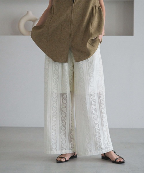 LOWRYS FARM（ローリーズファーム）の「レースイージーパンツ　320704（その他パンツ・レディース・ブラック/アイボリー/オフホワイト/ブラック系その他・FREE）」の8枚目の写真
