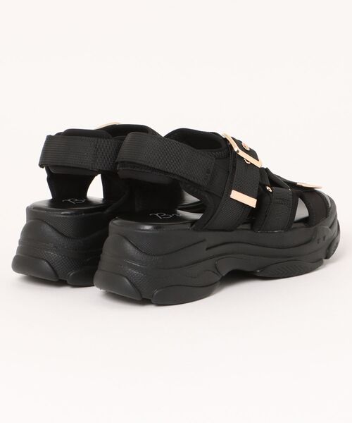 Bridget Birkin(ブリジットバーキン)の「【Bridget Birkin】ベルクロカジュアル厚底スポサン(552120)(サンダル・レディース・グレイッシュベージュ/アイボリー/ブラック・LL/S/M/L)」の4枚目の写真