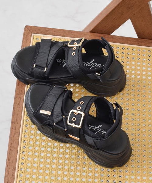 Bridget Birkin(ブリジットバーキン)の「【Bridget Birkin】ベルクロカジュアル厚底スポサン(552120)(サンダル・レディース・グレイッシュベージュ/アイボリー/ブラック・LL/S/M/L)」の9枚目の写真