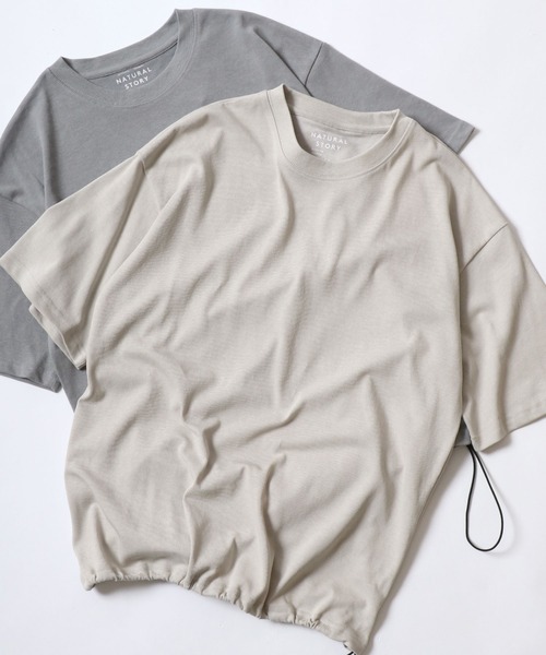 ANPAS（アンパス）の「High Function Crewneck Drawcord T-Shirt/速乾 UVカット 接触冷感 クルーネック ドローコード Tシャツ 半袖 メンズ レディース（Tシャツ/カットソー・メンズ・スミクロ/ネイビー/ホワイト/グレー/グレイッシュブルー/グレイッシュベージュ・M/L/LL）」の4枚目の写真