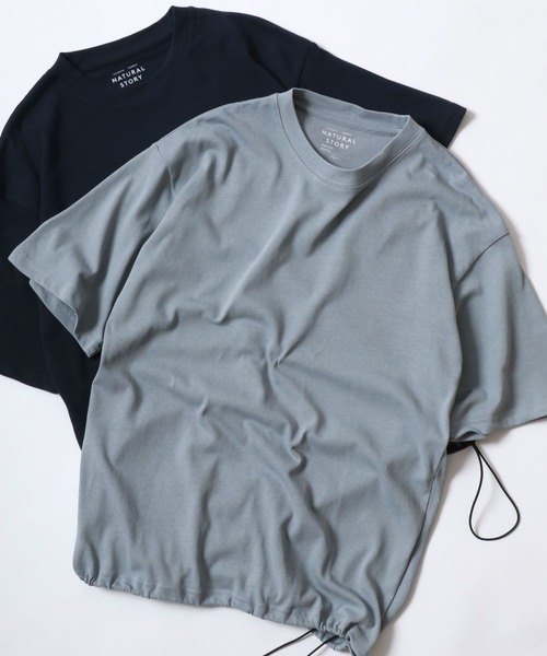 ANPAS（アンパス）の「High Function Crewneck Drawcord T-Shirt/速乾 UVカット 接触冷感 クルーネック ドローコード Tシャツ 半袖 メンズ レディース（Tシャツ/カットソー・メンズ・スミクロ/ネイビー/ホワイト/グレー/グレイッシュブルー/グレイッシュベージュ・M/L/LL）」の6枚目の写真