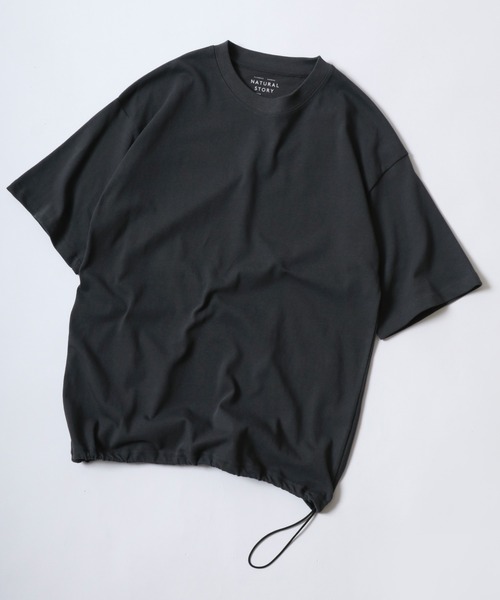 ANPAS（アンパス）の「High Function Crewneck Drawcord T-Shirt/速乾 UVカット 接触冷感 クルーネック ドローコード Tシャツ 半袖 メンズ レディース（Tシャツ/カットソー・メンズ・スミクロ/ネイビー/ホワイト/グレー/グレイッシュブルー/グレイッシュベージュ・M/L/LL）」の9枚目の写真