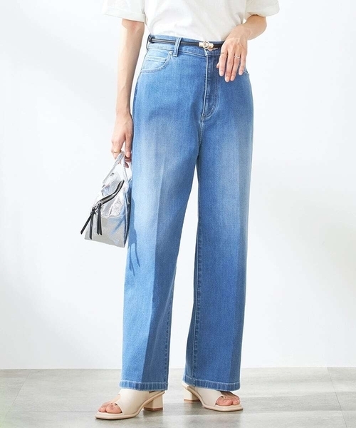 a.v.v（アーヴェヴェ）の「デニムワイドパンツ（デニムパンツ・レディース・ブルー/アイボリー/ネイビー・38/36/40/34/42）」の3枚目の写真