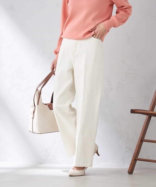 a.v.v（アーヴェヴェ）の「デニムワイドパンツ（デニムパンツ・レディース・ブルー/アイボリー/ネイビー・38/36/40/34/42）」の5枚目の写真