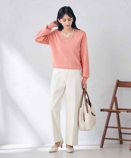 a.v.v（アーヴェヴェ）の「デニムワイドパンツ（デニムパンツ・レディース・ブルー/アイボリー/ネイビー・38/36/40/34/42）」の7枚目の写真