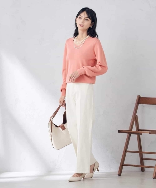 a.v.v（アーヴェヴェ）の「デニムワイドパンツ（デニムパンツ・レディース・ブルー/アイボリー/ネイビー・38/36/40/34/42）」の8枚目の写真