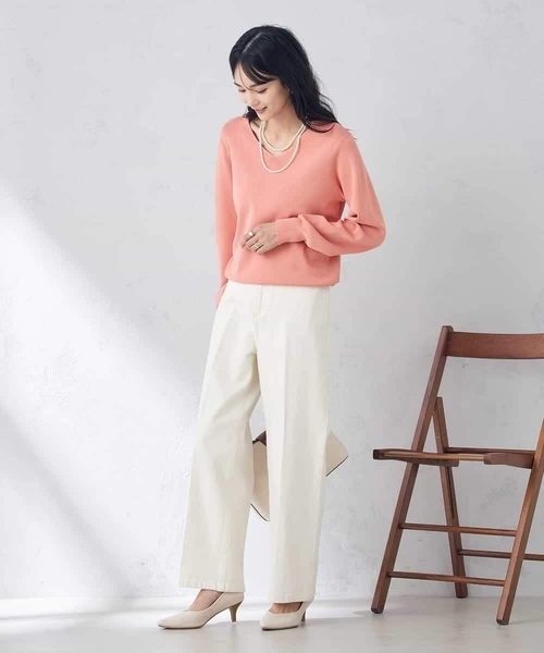 a.v.v（アーヴェヴェ）の「デニムワイドパンツ（デニムパンツ・レディース・ブルー/アイボリー/ネイビー・38/36/40/34/42）」の9枚目の写真