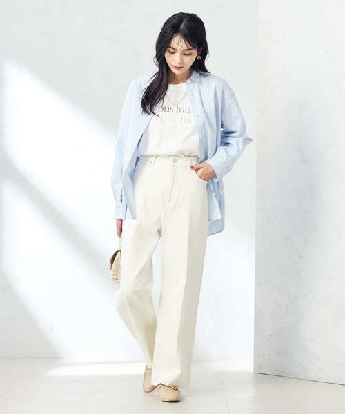 a.v.v（アーヴェヴェ）の「デニムワイドパンツ（デニムパンツ・レディース・ブルー/アイボリー/ネイビー・38/36/40/34/42）」の12枚目の写真