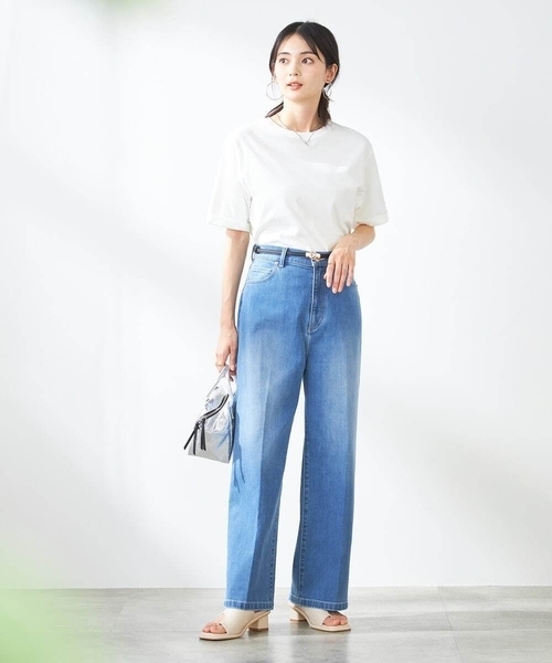 a.v.v（アーヴェヴェ）の「デニムワイドパンツ（デニムパンツ・レディース・ブルー/アイボリー/ネイビー・38/36/40/34/42）」の22枚目の写真