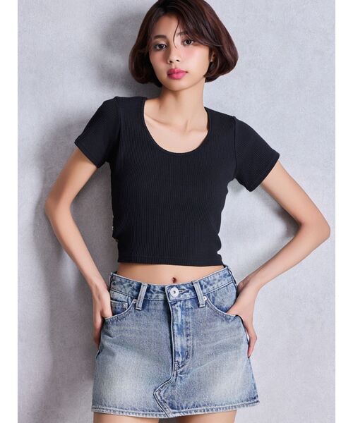 GYDA（ジェイダ）の「Vintageデニムスカートライクショートパンツ（デニムスカート・レディース・ブラック/インディゴブルー/ブルー・MEDIUM/SMALL/X-SMALL）」の6枚目の写真