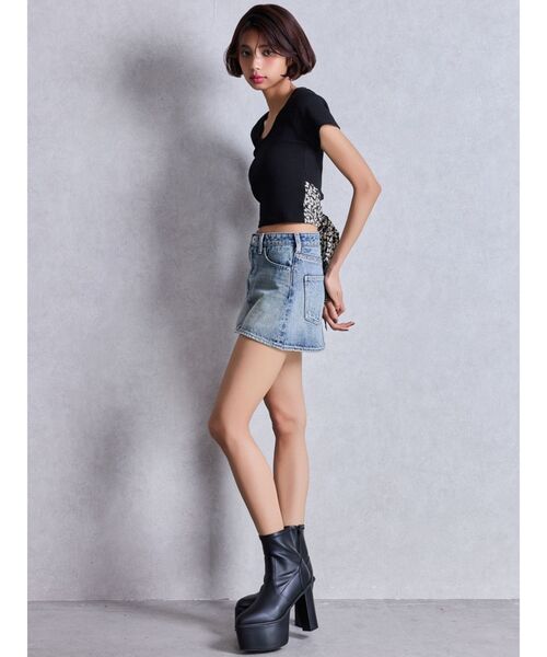 GYDA（ジェイダ）の「Vintageデニムスカートライクショートパンツ（デニムスカート・レディース・ブラック/インディゴブルー/ブルー・MEDIUM/SMALL/X-SMALL）」の9枚目の写真