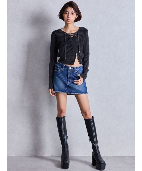 GYDA（ジェイダ）の「Vintageデニムスカートライクショートパンツ（デニムスカート・レディース・ブラック/インディゴブルー/ブルー・MEDIUM/SMALL/X-SMALL）」の15枚目の写真