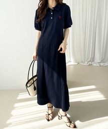 U.S. POLO ASSN.（ユーエスポロアッスン）の「GeeRA別注【U.S. POLO ASSN.】細見え♪ポロ衿ワンピ―ス(フレア Iライン)（ワンピース）」
