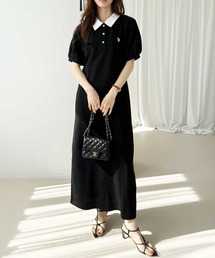 U.S. POLO ASSN.（ユーエスポロアッスン）の「GeeRA別注【U.S. POLO ASSN.】細見え♪ポロ衿ワンピ―ス（フレア/Iライン）（ワンピース）」