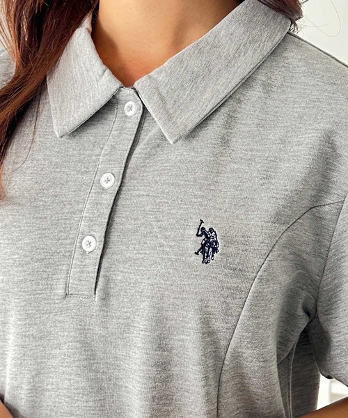 U.S. POLO ASSN.（ユーエスポロアッスン）の「GeeRA別注【U.S. POLO ASSN.】ポロ衿ワンピ―ス（ワンピース・レディース・杢グレー/ブラック/ネイビー・LARGE/X-LARGE/MEDIUM）」の17枚目の写真