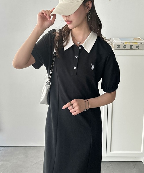 セール】GeeRA別注【U.S. POLO ASSN.】ポロ衿ワンピ―ス（ワンピース