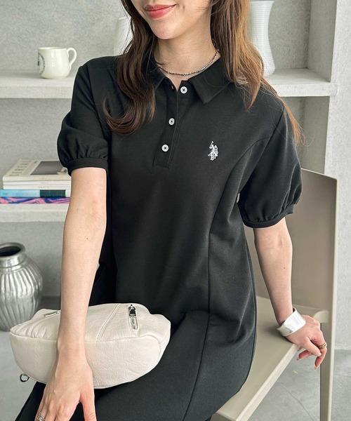 セール】GeeRA別注【U.S. POLO ASSN.】細見え♪ポロ衿ワンピ―ス