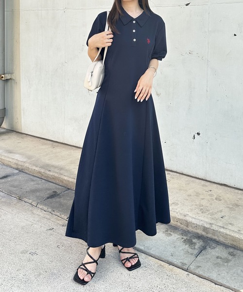 セール】GeeRA別注【U.S. POLO ASSN.】ポロ衿ワンピ―ス（ワンピース