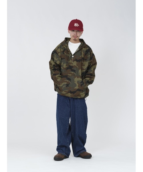 KEBOZ（ケボズ）の「COTTON RIPSTOP HALF ZIP HOODED SHIRT