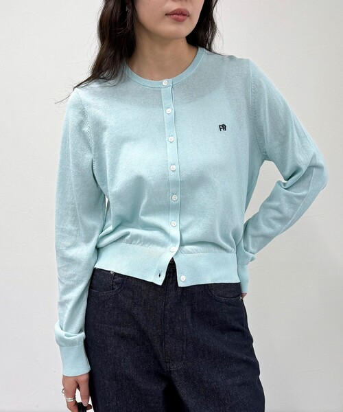 fredy emue（フレディエミュ）の「FR刺繍ベーシックサマーカーディガン（カーディガン/ボレロ・レディース・オフホワイト/ブラック/ブラウン/ミント・38）」の4枚目の写真