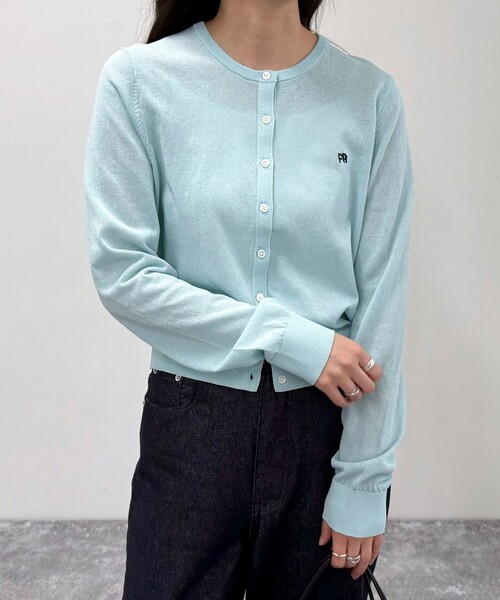 fredy emue（フレディエミュ）の「FR刺繍ベーシックサマーカーディガン（カーディガン/ボレロ・レディース・オフホワイト/ブラック/ブラウン/ミント・38）」の5枚目の写真