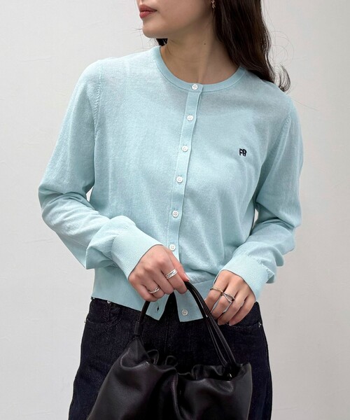 fredy emue（フレディエミュ）の「FR刺繍ベーシックサマーカーディガン（カーディガン/ボレロ・レディース・オフホワイト/ブラック/ブラウン/ミント・38）」の7枚目の写真