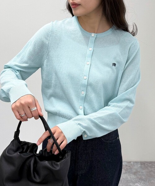 fredy emue（フレディエミュ）の「FR刺繍ベーシックサマーカーディガン（カーディガン/ボレロ・レディース・オフホワイト/ブラック/ブラウン/ミント・38）」の8枚目の写真