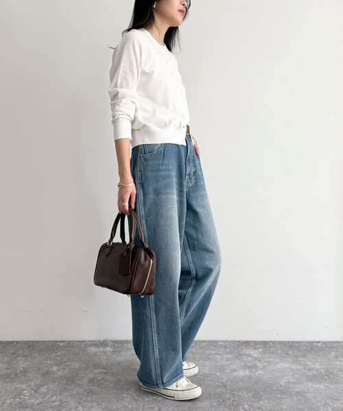 fredy emue（フレディエミュ）の「FR刺繍ベーシックサマーカーディガン（カーディガン/ボレロ・レディース・オフホワイト/ブラック/ブラウン/ミント・38）」の19枚目の写真