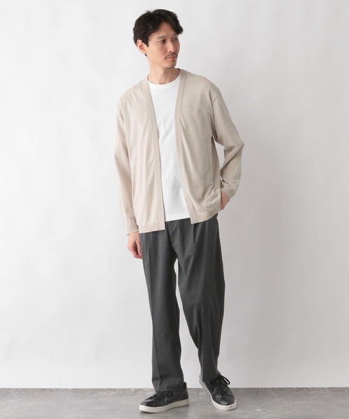 GLOBAL WORK(グローバルワーク)の「アラエルサラサラサマーカーデ/287554(カーディガン/ボレロ・メンズ・ブラック/サックスブルー/ラベンダー/グリーン/グレイッシュベージュ・SMALL/MEDIUM/LARGE/X-LARGE)」の9枚目の写真