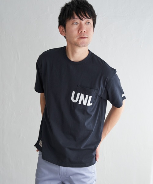 ikka(イッカ)の「URBAN NATURE LIFE アーバンネイチャーライフ ロゴプリントポケTシャツ(Tシャツ/カットソー・メンズ・ホワイト/オレンジ/ミント/ネイビー・M/L/XL/S)」の9枚目の写真