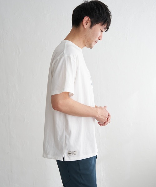 ikka(イッカ)の「URBAN NATURE LIFE アーバンネイチャーライフ ロゴプリントポケTシャツ(Tシャツ/カットソー・メンズ・ホワイト/オレンジ/ミント/ネイビー・M/L/XL/S)」の18枚目の写真