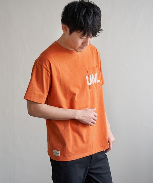 ikka(イッカ)の「URBAN NATURE LIFE アーバンネイチャーライフ ロゴプリントポケTシャツ(Tシャツ/カットソー・メンズ・ホワイト/オレンジ/ミント/ネイビー・M/L/XL/S)」の7枚目の写真