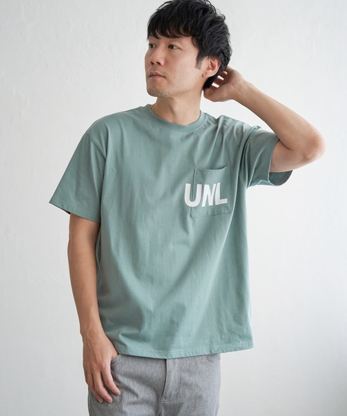 ikka(イッカ)の「URBAN NATURE LIFE アーバンネイチャーライフ ロゴプリントポケTシャツ(Tシャツ/カットソー・メンズ・ホワイト/オレンジ/ミント/ネイビー・M/L/XL/S)」の8枚目の写真