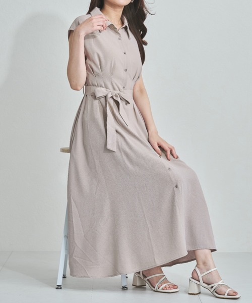 MISCH MASCH(ミッシュマッシュ)の「WEB限定 2025新作 フレンチシャツワンピース(ワンピース・レディース・ベージュ/ネイビー/グレー・フリ-)」の16枚目の写真