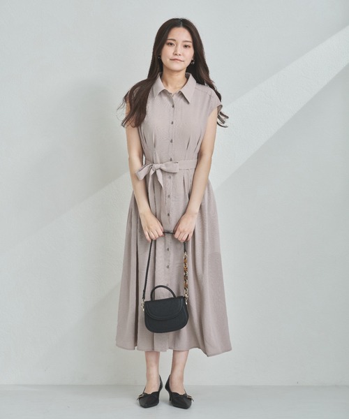 MISCH MASCH(ミッシュマッシュ)の「WEB限定 2025新作 フレンチシャツワンピース(ワンピース・レディース・ベージュ/ネイビー/グレー・フリ-)」の4枚目の写真