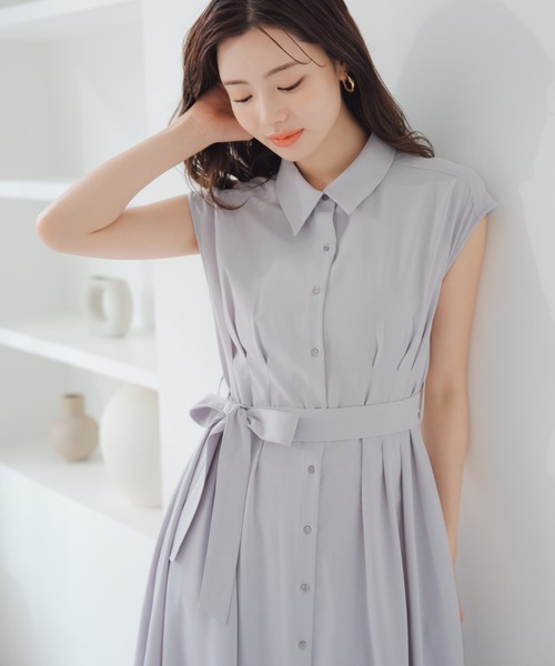 MISCH MASCH(ミッシュマッシュ)の「WEB限定 フレンチシャツワンピース(ワンピース・レディース・ベージュ/ネイビー/グレー・フリ-)」の5枚目の写真