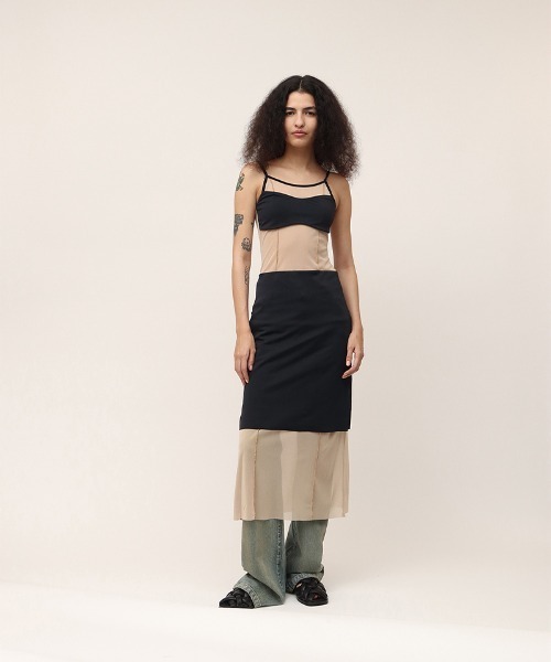 Mesh Combination Dress（ワンピース）｜leinwande（ラインヴァンド