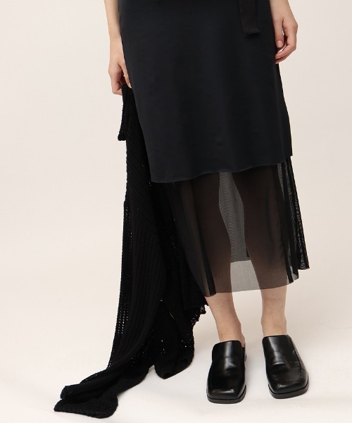 leinwande(ラインヴァンド)の「Mesh Combination Dress / メッシュコンビネーションドレス(ワンピース・レディース・ブラック/ベージュ・SMALL/MEDIUM)」の7枚目の写真