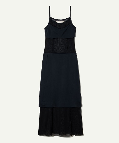 leinwande(ラインヴァンド)の「Mesh Combination Dress / メッシュコンビネーションドレス(ワンピース・レディース・ブラック/ベージュ・SMALL/MEDIUM)」の8枚目の写真