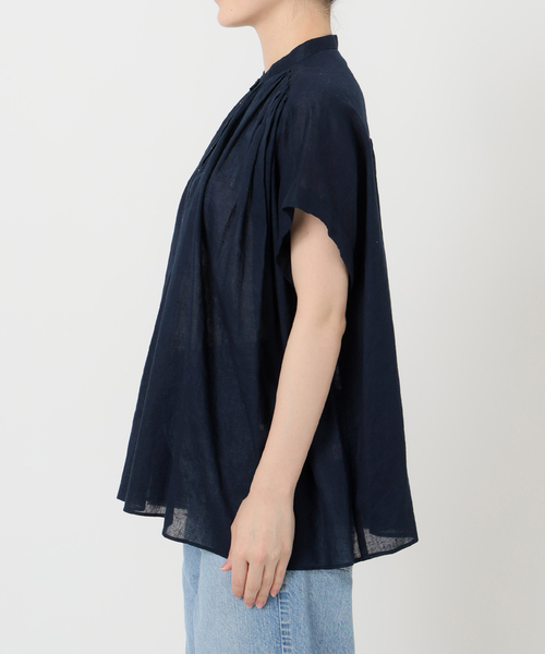 Spick & Span(スピックアンドスパン)の「《WEB限定》コットンリネンスクエアフレンチスリーブ(シャツ/ブラウス・レディース・ベージュ/ネイビー/ホワイト・FREE)」の15枚目の写真