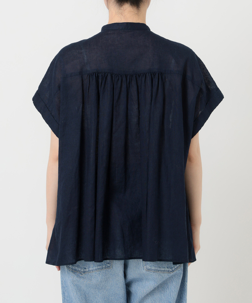 WEB限定》コットンリネンスクエアフレンチスリーブ（シャツ