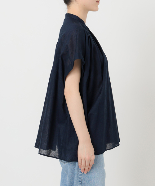 Spick & Span(スピックアンドスパン)の「《WEB限定》コットンリネンスクエアフレンチスリーブ(シャツ/ブラウス・レディース・ベージュ/ネイビー/ホワイト・FREE)」の17枚目の写真