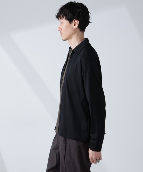 NANO universe（ナノユニバース）の「「ALL-DAYS COMFORT 100% WOOL」 ZIPプルオーバー（その他アウター・メンズ・ブラック/カーキ・M/L）」の4枚目の写真