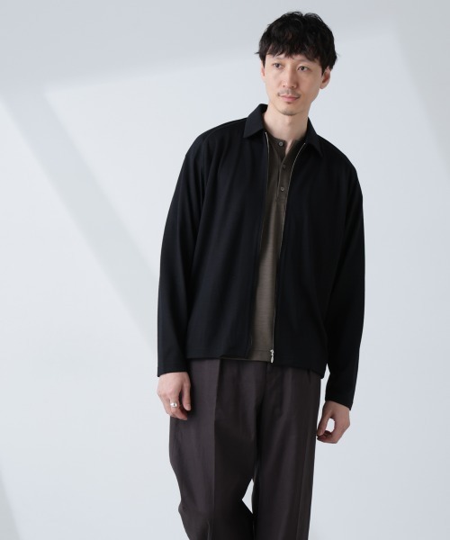 NANO universe（ナノユニバース）の「「ALL-DAYS COMFORT 100% WOOL」 ZIPプルオーバー（その他アウター・メンズ・ブラック/カーキ・M/L）」の6枚目の写真