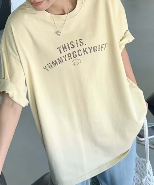 aimoha(アイモハ)の「メッセージプリントTシャツ(Tシャツ/カットソー・レディース・ホワイト/ブラック/イエロー/チョコ・FREE)」の11枚目の写真