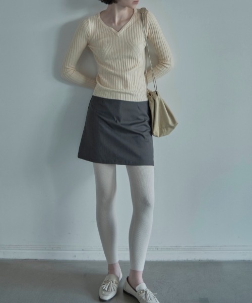 ALORA THE WAY(アロラザウェイ)の「layered mini skirt(スカート・レディース・オフホワイト/グレー・MEDIUM)」の16枚目の写真