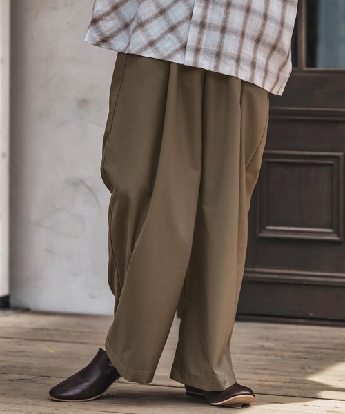 CAMBIO（カンビオ）の「mp13573- TRトラウザーワイドパンツ（その他パンツ・メンズ・ブラック/ベージュ/ブルーグレー・M/L/XL）」の9枚目の写真