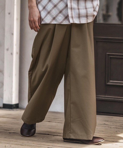 CAMBIO（カンビオ）の「mp13573- TRトラウザーワイドパンツ（その他パンツ・メンズ・ブラック/ベージュ/ブルーグレー・M/L/XL）」の10枚目の写真